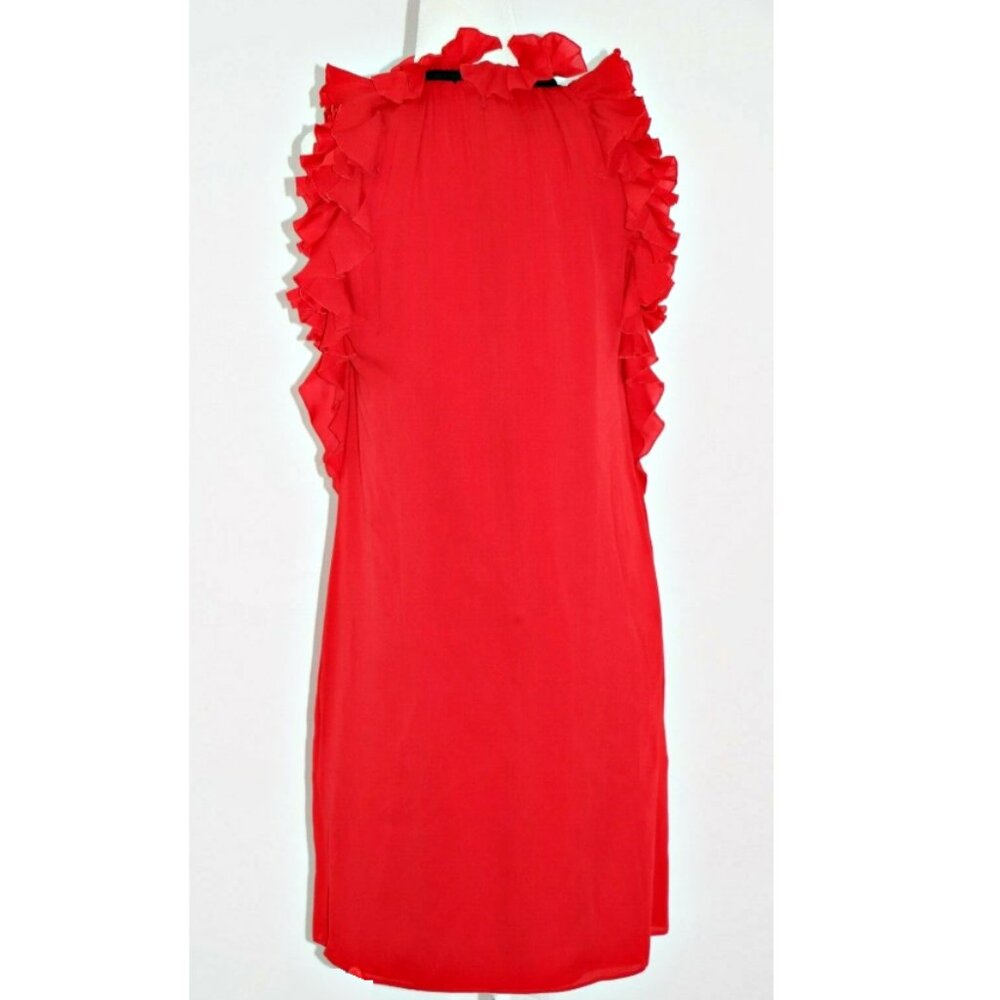 GUCCI Iconic Sleeveless Ruffle Cocktail Mini Dress in Red sz US 4-6 IT 42 $1620 - Picture 6 of 14